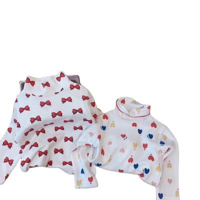 China Anti-wrinkle Girls Bottoming Shirt Baby Kids 0-6 Printed All-match High-Neck Tops China Factory Wholesale for sale