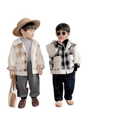 China Durable Boys Winter Lambswool Coat Plus Thickening Velvet Clothes Lovely Autumn And Winter Baby Fashionable Warm Jacket Children's Clothes for sale