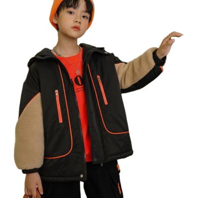 China wholesale Anti-wrinkle kids clothes boys warm winter coat full sleeve lambs wool paneled jacket for kids for sale