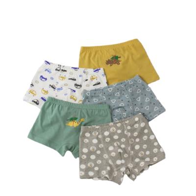 China Fashionable Color Fade Proof 5colors Kids Dinosaur Printing Cartoon Boxer Briefs Kids Briefs for sale