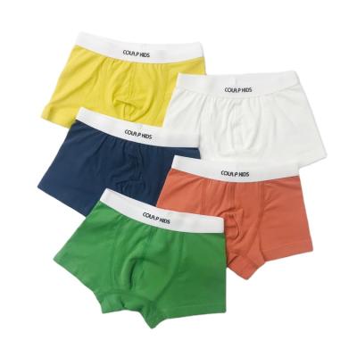 China Color Fade Proof 5Pc Kids Boys Underwear Kids Shorts Panties Cotton Baby Boxer Children's Teenager Briefs for sale