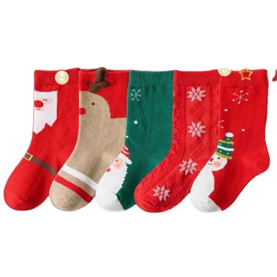 China QUICK DRY Christmas Socks Kids Christmas Gift Kid Socks For Kid Boy Girl 5 Pairs for sale