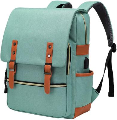 China With USB Waterproof Vintage Laptop Lightweight Backpack For Women Men School College Backpack With USB Charging Port for sale