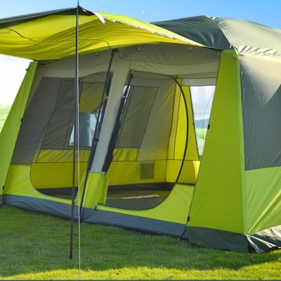 China Wholesale 6-10 Person Camping Tent Double Layers Large Outdoor Waterproof Luxury Tent Diagonal Tying Type for sale