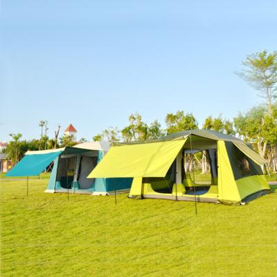 China Diagonal tie type wholesale 6-10 person outdoor camping tent, large tent double layers outdoor waterproof luxury tent for sale