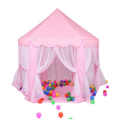 China High Quality Princess Pink Castle Tent Indoor Outdoor Kids Play Tent 140*140*135cm for sale