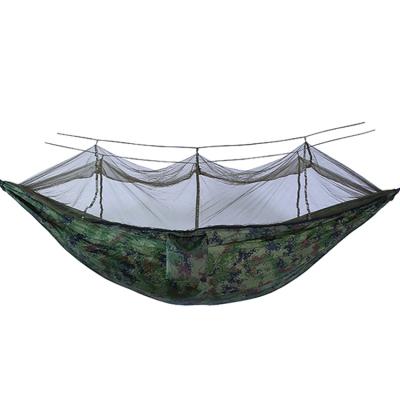 China 210T nylon taffeta and mesh Y0L size 210T portable lightweight nylon double hammock with net for sale