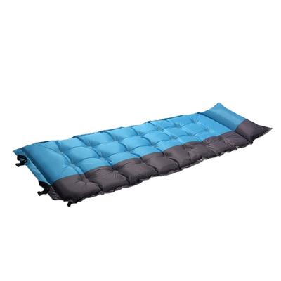 China Box Match Self Inflating Sleep Pad With Pillow Travel Folding Camping Ground Mattress for sale