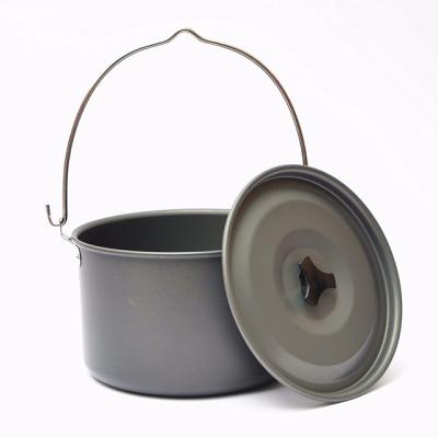 China Pure titanium cookware portable ultralight portable outdoor camping pot and pan cookware for sale