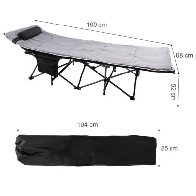 China Polyester Oxford With PVC Coated + Wholesale Outdoor Camping Crib Sleeping Bed OEM Iron Tube Folding Portable Camping Cradle for sale