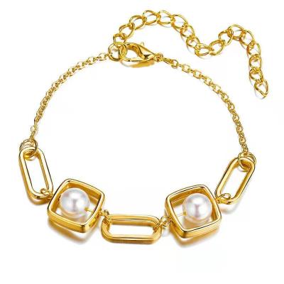 China Retro new CLASSIC creative geometric metal bead bracelet for sale