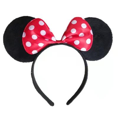 China Japan and Korean style Mickey Minniee Mouse Black Ears bow children's headband hair accessories for sale