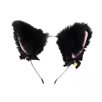 China Japan Butterfly Fox Ears Plush Hair Band Knot Furry Hairpin and Korean Style Cute Cat Girlfriend for sale