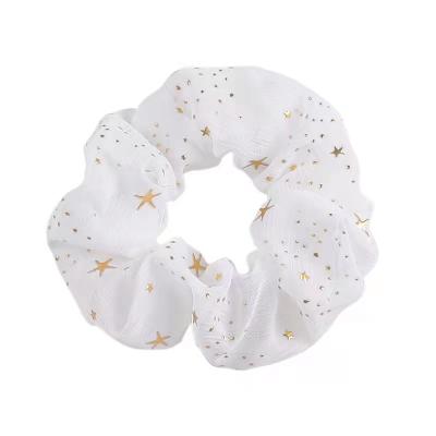 China European and American hair flower head tie elastic hair band star style large intestine hair ring female for sale