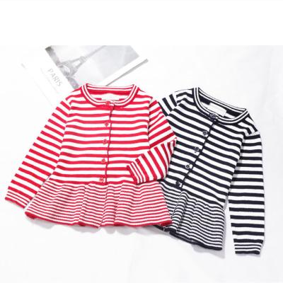 China Wholesale Spring Cotton Breathable Cardigan Sweater Striped Sweater For Baby Cardigan Sweater Coat for sale