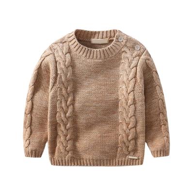 China Breathable Custom Baby Boys Sweater Kids Wool Cable Knit Long Brown Pullover Sweater Designs For Kids for sale