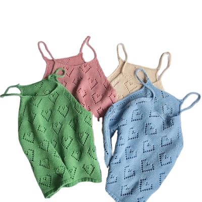 China Sustainable Kids Toddler Vest Pointelle Jacquard Babies Knit Sweater Vest for sale