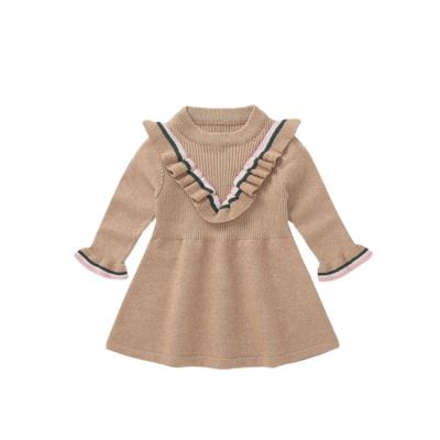 China Little Girl Princess Style Dress Ruffle Anti-Static Collar Knit Skirt for sale