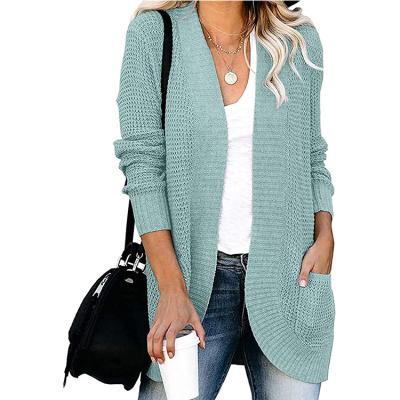 China Anti-Wrinkle Winter Women's Casual Sweater Long Sleeve Crochet Top For Women's Outer V-Neck Cardigan for sale