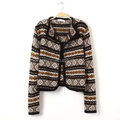 China Custom Anti-wrinkle Stylish Women Coat Pattern Knitted Sweater for sale