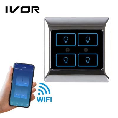 China Lighting Control EU Standard Smart Home Wifi Light Control Wall Switch for sale