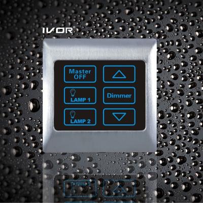 China Metal View Good Quality IVOR 3 Band Touch Screen Dimmer Metal Switch With SK-T2000D1L2-M Satin Chrome Touch Master Lamp Switch for sale