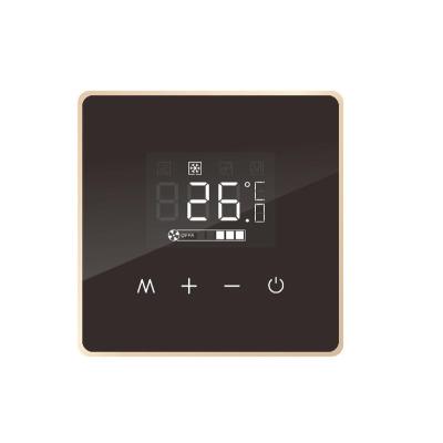 China Ivor Smart Home Smart Life Durable Zigbee/WiFi Black Color Frame Air Conditioning Thermostat Glass Switch for sale