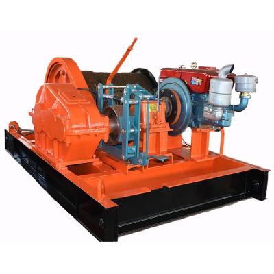 China AUTO 5 ton 10 ton 20 ton 30tons wire rope diesel engine powered winch for sale