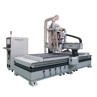 China Hotels 1325 1530 Four Automatic Processes Four Heads 380V 50Hz Acrylic Advertising CNC Wood Working Router For Sale for sale