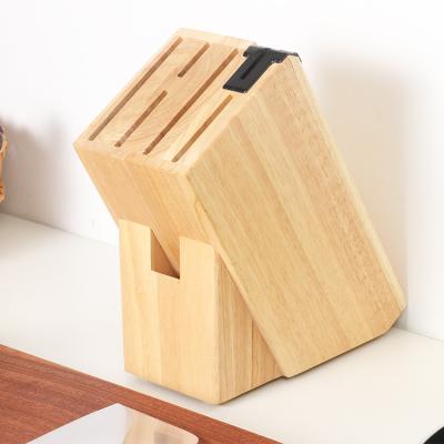 China Viable Multifunctional Rubber Wooden Knife Storage Organizer with Knife Sharpener for sale