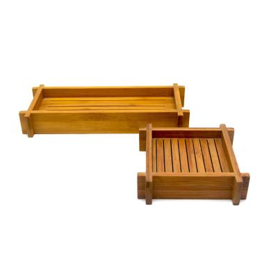 China Viable Wholesale Restaurant Japanese Bamboo Sashimi Serving Tray Light Luxury Home Display Sushi Dish for sale