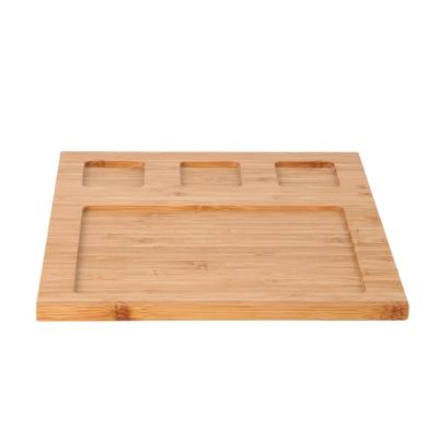 China Eco - Friendly Custom Bamboo Square Food Plates Divider Tray for sale