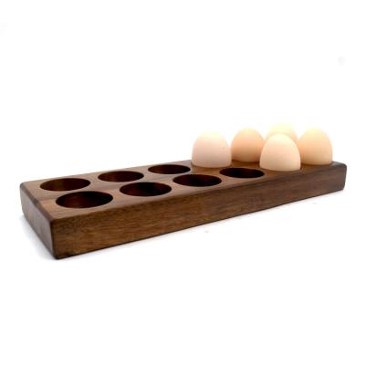 China Custom Wholesale Viable Storage Rack Wooden Egg Tray Egg Holder Wooden Tool Kitchen Tool for sale