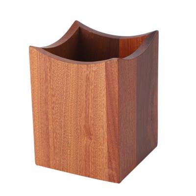 China Sustainable Manual Natural Wood Kitchen Utensil Set Rack Square Sapele Chopsticks Box Forks And Spoons Storage Containers for sale