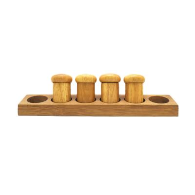 China High Quality Wall Mounted Eco-Friendly Organizer 6 Slot Bamboo Kitchen Spice Rack for sale