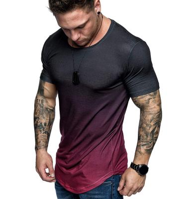 China Brand New-Fashion Summer Cotton Men Clothing T-shirt Breathable Patchwork Shortsleeve T-shirt Tees Fitness Male Brand for sale