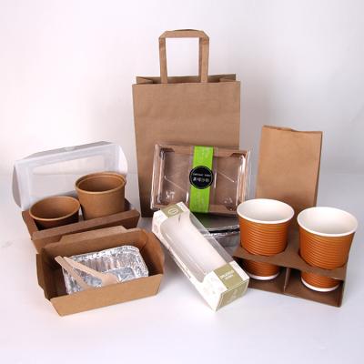 China Compostable Biodegradable Restaurant Fast Food Boxes Disposable Custom Printed Take Out Paper Packaging for sale