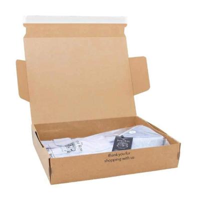 China Recyclable Blank Biodegradable Mailing Mailing Tuck Top Corrugated Cardboard Paper Boxes With Logo For Clothes Clothing Packaging for sale