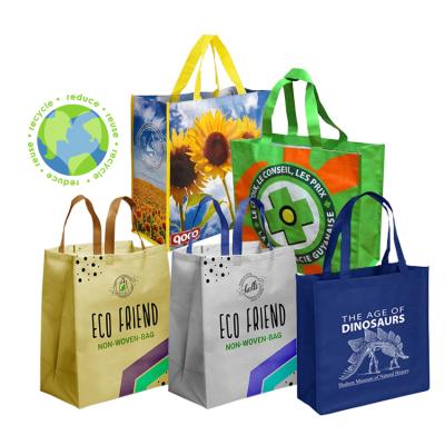 China Cheap Wholesale Eco Friendly Laminated Recycle Supermarket Reusable Grocery Bag Clothing pp Eco Friendly Fabric Tote Shopping Non Woven Bags for sale