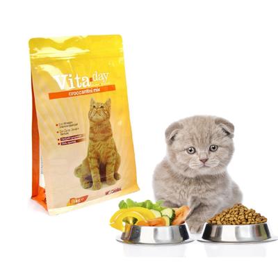 China Custom Size Eight Seal Cat Wet Dry Feed Package Side Bag Food Grade/Promotional Snack Cat Food Packaging Bags for sale