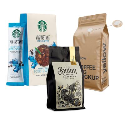 China Custom Roasted Premium Arabica Food Grade Stand Up Pouch Coffee Packaging Plastic Side Gusset Bag With Valve Zipper For Coffee Bean Package for sale