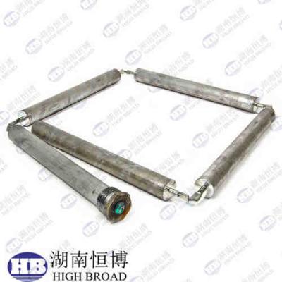 China Hex Plug Aluminum Zinc Flexible anode rod ( 4 sections) stainless steel links 42 inch long for sale