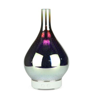 China Modern Wholesale Essential Colorful Aromatherapy Oil Difusores 120ml 3D Glass Air Ultrasonic Humidifier With Night Aroma Diffuser for sale