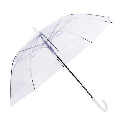 China All In 1 Handle 23' J *8k Shaft Aluminum Manual Open PVC Transparent Clear Umbrella Wholesale for sale