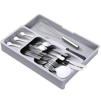 China Amazon Viable Supplier Expanding Plastic Drawer Organizer Tray Organization for Flatware/Silverware/Flatware/Utensil for sale