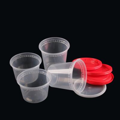 China None 8oz, 12oz, 16oz, 24oz, 32oz Disposable Plastic Food Container Cup Bowl with Leak Proof Lids for sale