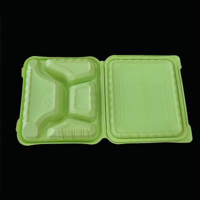 China Eco-friendly Wholesale Eco-friendly 4 Compartment Disposable Plastic Cornstarch Clamshell Bowl for sale