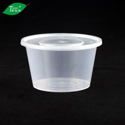 China Safe Takeaway Disposable Storage Disposable Microwave Food Container Around Hot Soup Bowl With Plastic Lid for sale