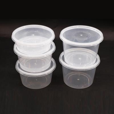 China Safe Takeaway Disposable Storage 450 Cup Disposable Microwave Upright Soup Food Container Around Hot Soup Bowl With Plastic Lid for sale