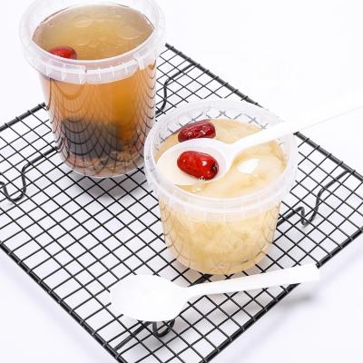 China Custom Logo PP Microwavable Disposable Plastic Storage Box Clear Soup Cup With Lid for sale